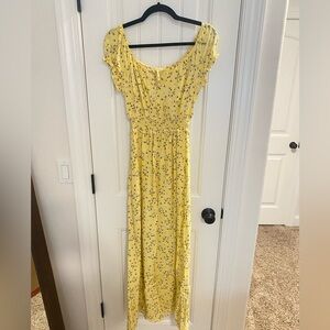 yellow floral maxi dress